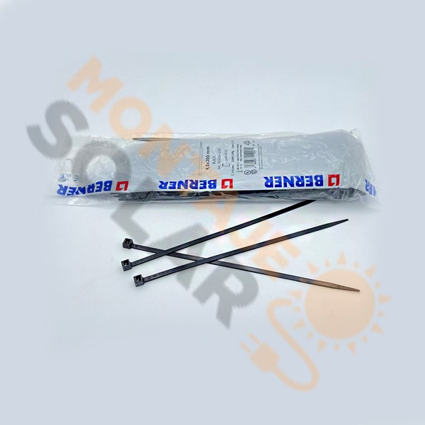 Brida nylon negra 200x4.5 mm (bolsa 100 ud)