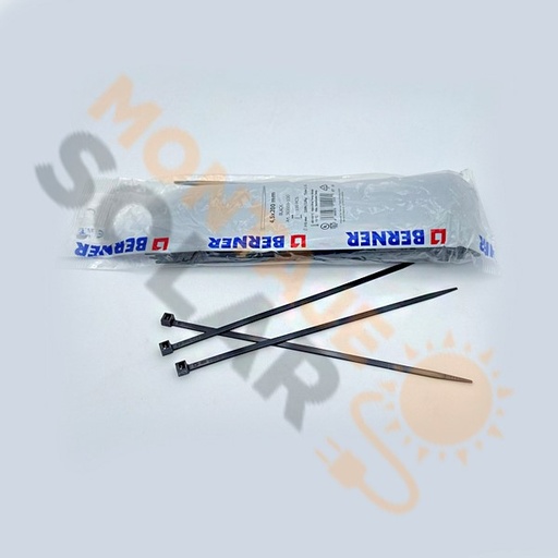 Brida nylon negra 200x4.5 mm (bolsa 100 ud)
