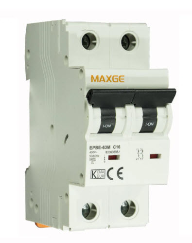 Interruptor magnetotérmico 2P 25A 230 V curva C Maxge